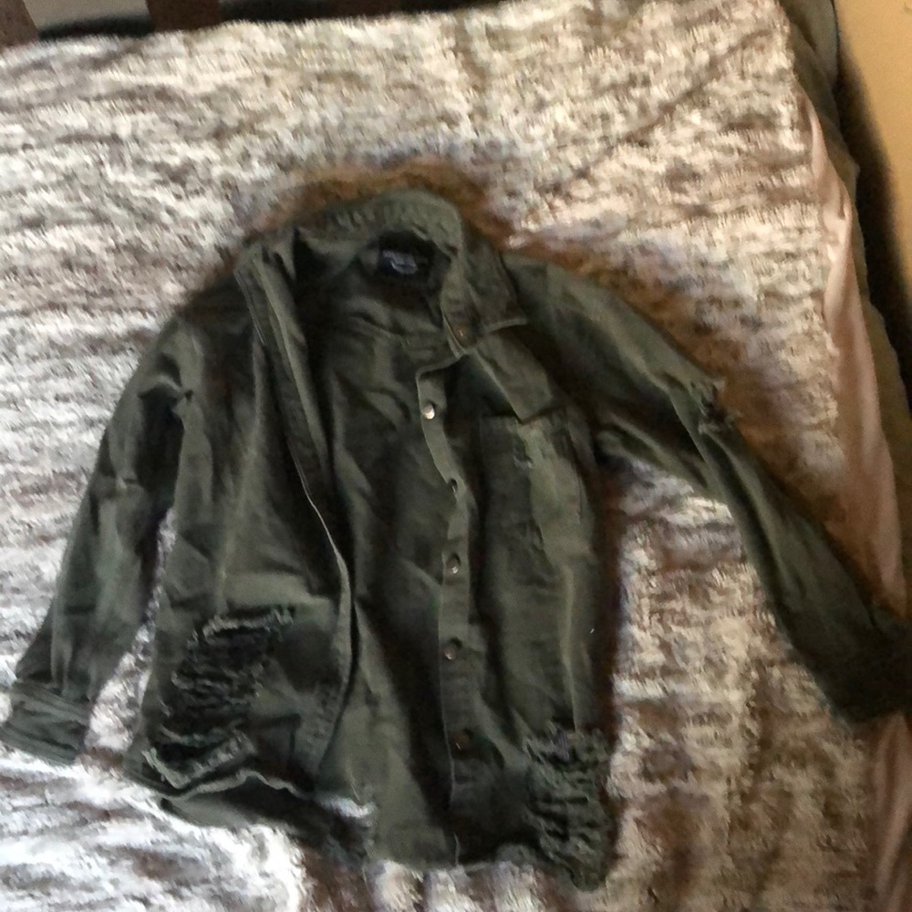 Green jean jacket